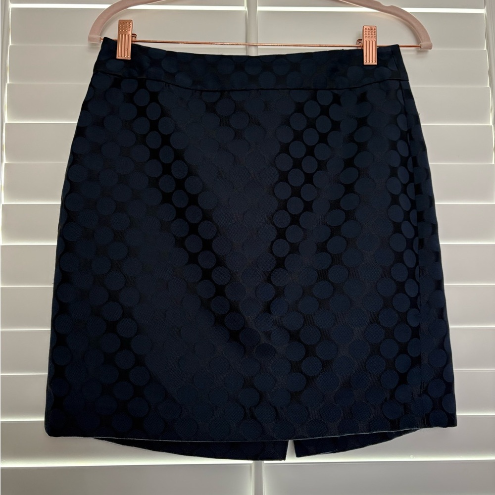 Elegant Navy Blue Polka Dot Skirt